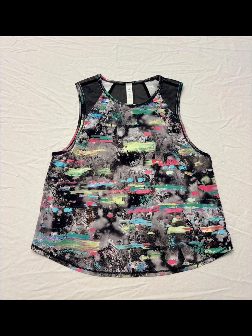 Lululemon Sculpt Cropped Tank Top Women’s 6 Multicolor Abstract Print Mesh